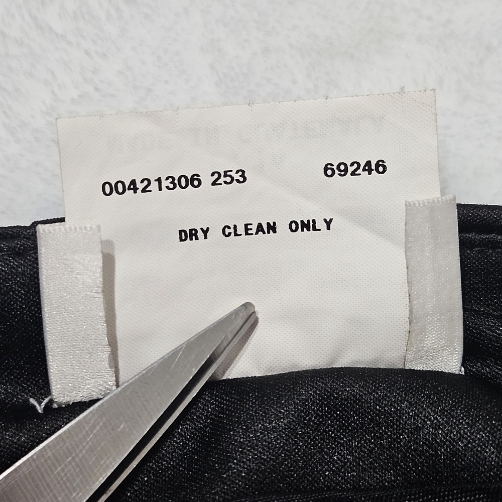 NWT black satin midi skirt lined with front slit & back zipper Y2K sz: 14 petite - Picture 6 of 10